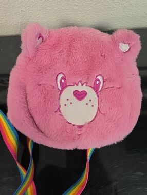 Care Bears Cheer Bear Pink Plush Crossbody Bag